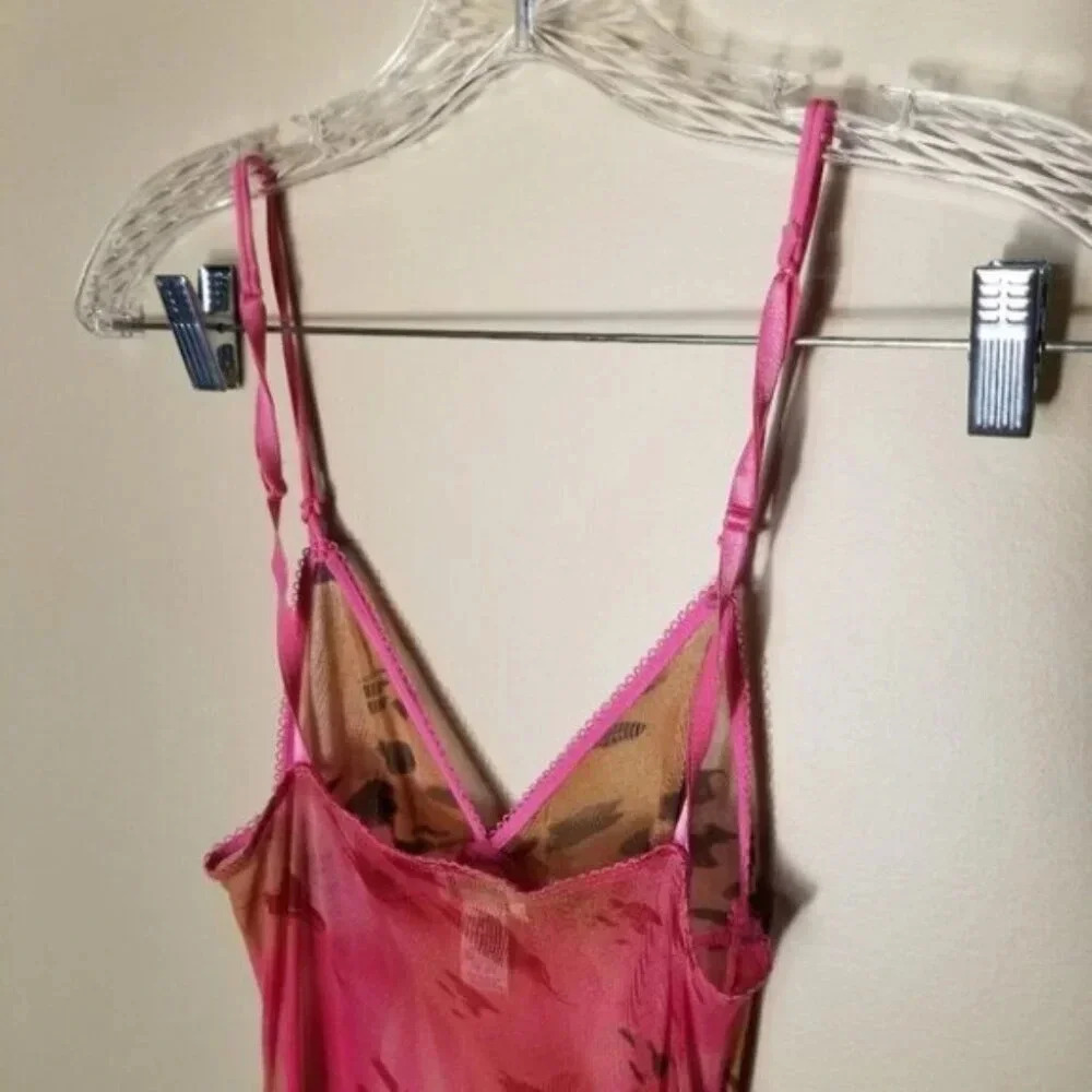 Vintage La Senza Semi Sheer Colourful Print Nightgown S - Picture 6 of 10
